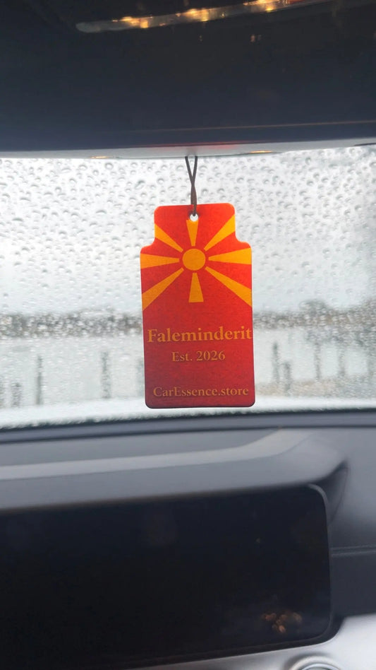 North Macedonia Flag Car Air Freshener CarEssence