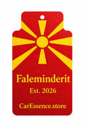 North Macedonia Flag Car Air Freshener CarEssence