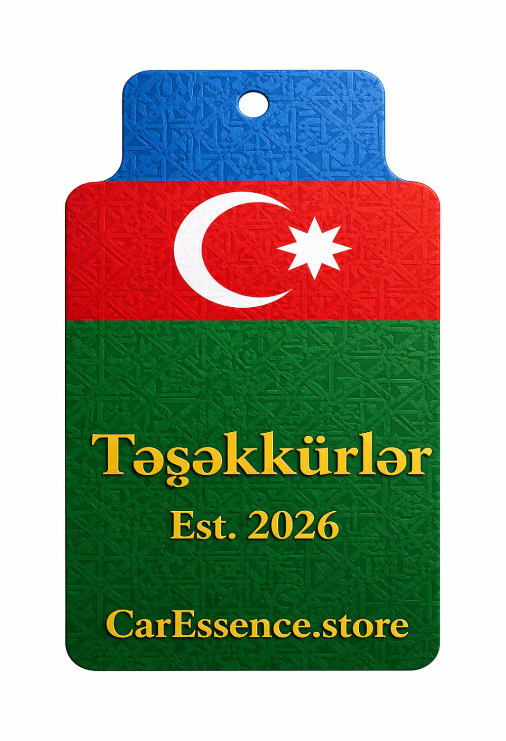 Azerbaijan Flag Car Air Freshener CarEssence